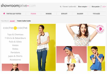 Capture d'écran Showroomprivé